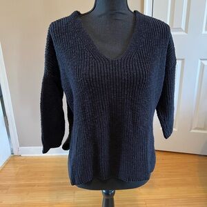Women's Black V-Neck Sweater